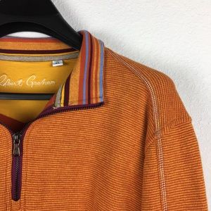Robert Graham Sport Flip Cuffs Pullover 3/4 zip XL